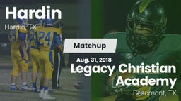 Matchup: Hardin  vs. Legacy Christian Academy  2018