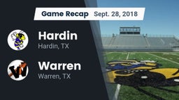 Recap: Hardin  vs. Warren  2018