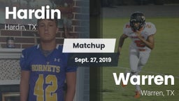 Matchup: Hardin  vs. Warren  2019