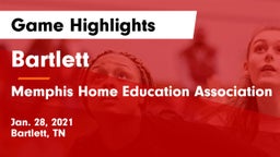 Bartlett  vs Memphis Home Education Association Game Highlights - Jan. 28, 2021