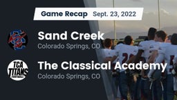 Recap: Sand Creek  vs. The Classical Academy  2022