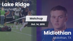 Matchup: Lake Ridge vs. Midlothian  2016