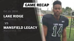 Recap: Lake Ridge  vs. Mansfield Legacy  2016
