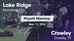 Matchup: Lake Ridge vs. Crowley  2016