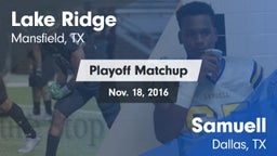 Matchup: Lake Ridge vs. Samuell  2016