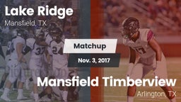 Matchup: Lake Ridge vs. Mansfield Timberview  2017