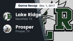 Recap: Lake Ridge  vs. Prosper  2017
