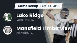 Recap: Lake Ridge  vs. Mansfield Timberview  2018
