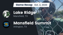 Recap: Lake Ridge  vs. Mansfield Summit  2020