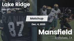 Matchup: Lake Ridge vs. Mansfield  2020