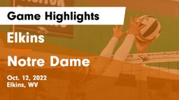 Elkins  vs Notre Dame  Game Highlights - Oct. 12, 2022