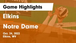Elkins  vs Notre Dame  Game Highlights - Oct. 24, 2022
