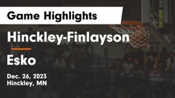 Hinckley-Finlayson  vs Esko  Game Highlights - Dec. 26, 2023