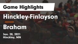 Hinckley-Finlayson  vs Braham  Game Highlights - Jan. 28, 2021