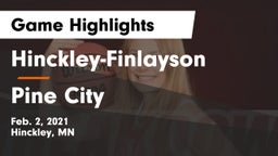 Hinckley-Finlayson  vs Pine City  Game Highlights - Feb. 2, 2021