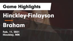 Hinckley-Finlayson  vs Braham  Game Highlights - Feb. 11, 2021