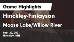 Hinckley-Finlayson  vs Moose Lake/Willow River  Game Highlights - Feb. 22, 2021