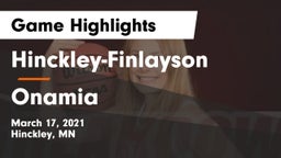 Hinckley-Finlayson  vs Onamia  Game Highlights - March 17, 2021