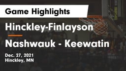 Hinckley-Finlayson  vs Nashwauk - Keewatin  Game Highlights - Dec. 27, 2021