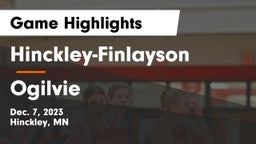 Hinckley-Finlayson  vs Ogilvie  Game Highlights - Dec. 7, 2023