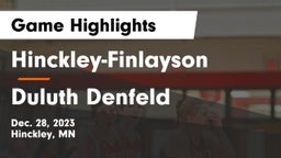 Hinckley-Finlayson  vs Duluth Denfeld  Game Highlights - Dec. 28, 2023