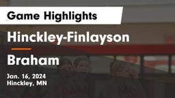 Hinckley-Finlayson  vs Braham  Game Highlights - Jan. 16, 2024