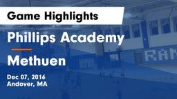 Phillips Academy  vs Methuen  Game Highlights - Dec 07, 2016