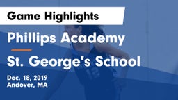 Phillips Academy vs St. George's School Game Highlights - Dec. 18, 2019