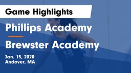 Phillips Academy vs Brewster Academy Game Highlights - Jan. 15, 2020
