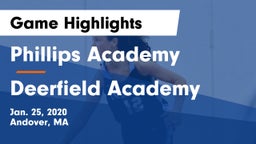 Phillips Academy vs Deerfield Academy  Game Highlights - Jan. 25, 2020