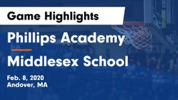 Phillips Academy vs Middlesex School Game Highlights - Feb. 8, 2020