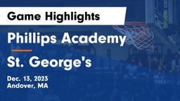 Phillips Academy vs St. George's  Game Highlights - Dec. 13, 2023