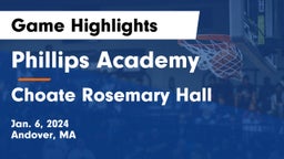 Phillips Academy vs Choate Rosemary Hall  Game Highlights - Jan. 6, 2024