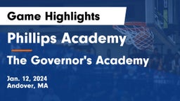 Phillips Academy vs The Governor's Academy Game Highlights - Jan. 12, 2024