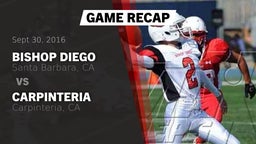 Recap: Bishop Diego  vs. Carpinteria  2016