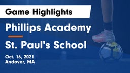 Phillips Academy vs St. Paul's School Game Highlights - Oct. 16, 2021