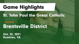  St. John Paul the Great Catholic  vs Brentsville District  Game Highlights - Oct. 23, 2021