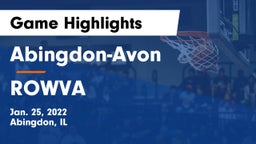 Abingdon-Avon  vs ROWVA Game Highlights - Jan. 25, 2022