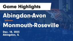 Abingdon-Avon  vs Monmouth-Roseville  Game Highlights - Dec. 18, 2023