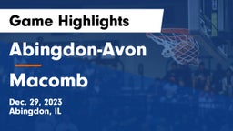 Abingdon-Avon  vs Macomb  Game Highlights - Dec. 29, 2023