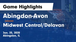Abingdon-Avon  vs Midwest Central/Delavan Game Highlights - Jan. 25, 2020
