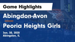 Abingdon-Avon  vs Peoria Heights Girls Game Highlights - Jan. 30, 2020