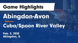 Abingdon-Avon  vs Cuba/Spoon River Valley Game Highlights - Feb. 3, 2020