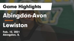 Abingdon-Avon  vs Lewiston  Game Highlights - Feb. 12, 2021