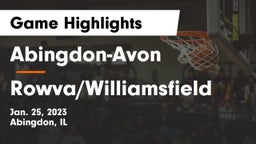 Abingdon-Avon  vs Rowva/Williamsfield  Game Highlights - Jan. 25, 2023