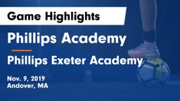 Phillips Academy vs Phillips Exeter Academy  Game Highlights - Nov. 9, 2019