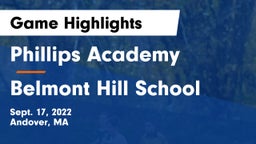 Phillips Academy vs Belmont Hill School Game Highlights - Sept. 17, 2022