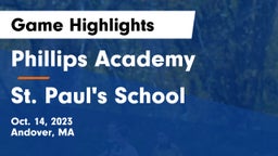 Phillips Academy vs St. Paul's School Game Highlights - Oct. 14, 2023