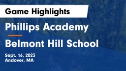 Phillips Academy vs Belmont Hill School Game Highlights - Sept. 16, 2023