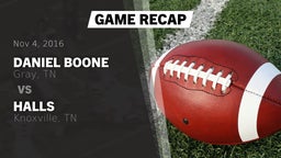 Recap: Daniel Boone  vs. Halls  2016